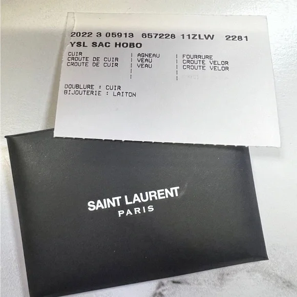 YSL Yves Saint Laurent Le 5 A 7 Sherpa Suede Hobo Shoulder Bag Handbag Purse - Picture 9 of 9